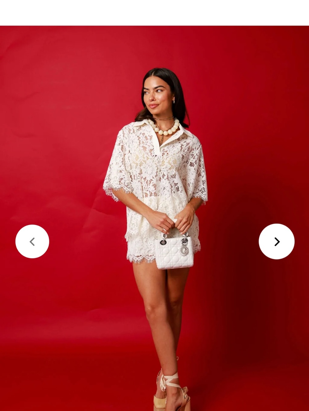 Coco Lily’s White Two Piece Lace Set Size M